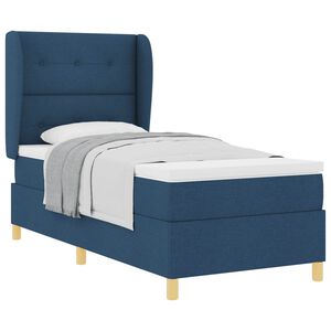 vidaXL Lit &agrave; ressorts avec t&ecirc;te de lit Bleu 200 x 80 cm tissu
