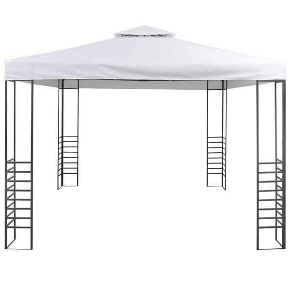 vidaXL Tonnelle de jardin 3 x 3 m Blanc