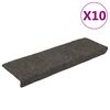 vidaXL Tapis d'escalier autocollants 10 pi&egrave;ces 65 x 21 x 4 cm Anthracite Bord rectangulaire
