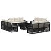 vidaXL Ensemble de canap&eacute; de jardin 13 pc Noir et blanc cr&egrave;me