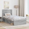 vidaXL Cadre de lit Gris Sonoma 100 x 200 cm Bois de pin massif