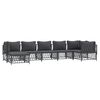 vidaXL Salon de jardin 7 pcs avec coussins anthracite acier