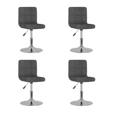 vidaXL Chaises pivotantes à manger lot de 4 Gris foncé Tissu