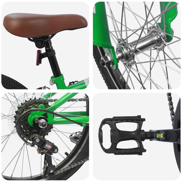 vidaXL V&eacute;lo de Montagne 20 Pouces 6-Speed pour 5-8 ans Vert