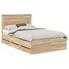 vidaXL Cadre de lit Ch&ecirc;ne Sonoma 135 x 190 cm Bois Ing&eacute;nierie