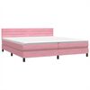 vidaXL Sommier &agrave; lattes de lit avec matelas et LED rose 180x220 cm velours