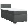 vidaXL Sommier &agrave; lattes de lit avec matelas Gris fonc&eacute; 90x200 cm Tissu