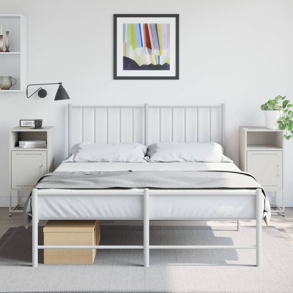 vidaXL Tables de chevet 2 pcs blanc 36x39x78 cm acier