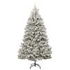 vidaXL Sapin de Noël artificiel Vert et blanc 300 cm PVC et métal