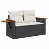 vidaXL Salon de jardin 5 pcs avec coussins noir r&eacute;sine tress&eacute;e