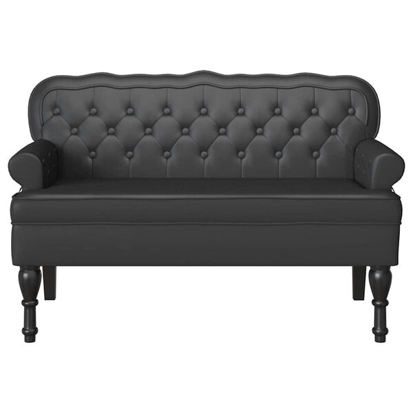 vidaXL Banc Chesterfield Noir 119,5 x 64,5 x 75 cm Cuir synth&eacute;tique