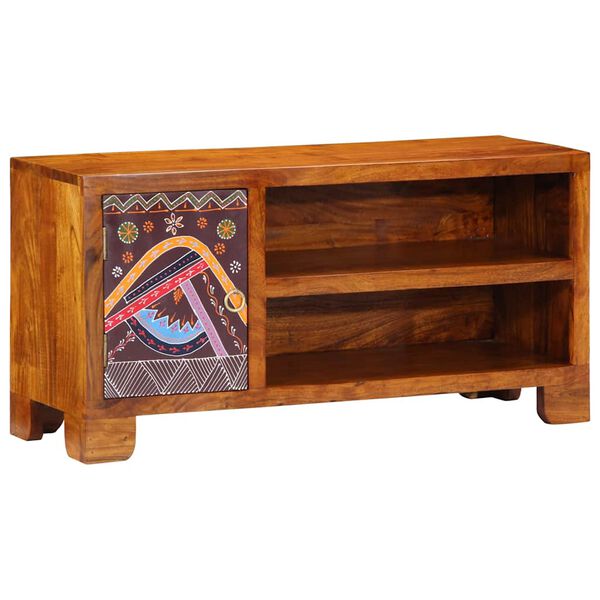 vidaXL Meuble TV multicolore 90x30x45 bois massif d'acacia