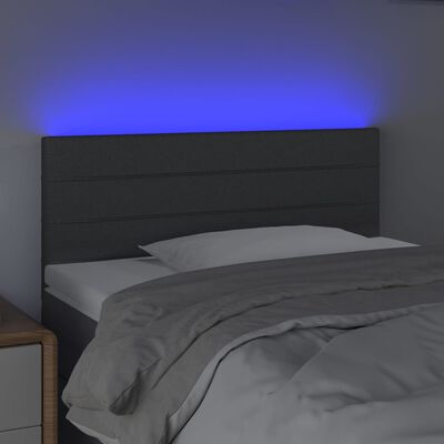 vidaXL Tête de lit à LED Gris foncé 80x5x78/88 cm Tissu
