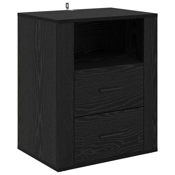 vidaXL Cabinet de chevet Ch&ecirc;ne noir 35 x 50 x 60 cm Bois d'ing&eacute;nierie