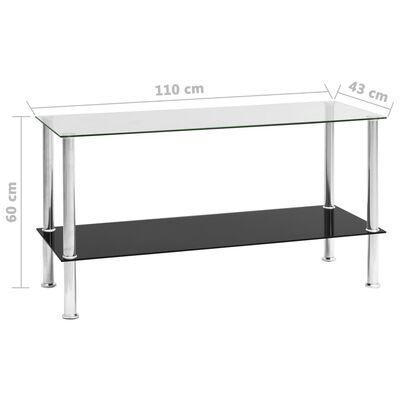 vidaXL Table basse Transparent 110x43x60 cm Verre trempé