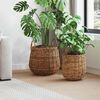 vidaXL Panier &agrave; Plantes avec stockage 2 pcs Marron Rattan Lacak