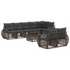 vidaXL Ensemble de canap&eacute; de jardin 9 pc Gris et Gris fonc&eacute; polyrotin