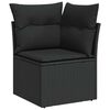 vidaXL Ensemble de canap&eacute; de jardin avec coussin 6 pcs Noir Poly rotin