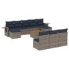 vidaXL Ensemble de canap&eacute; de jardin 11 pcs avec coussins gris r&eacute;sine tress&eacute;e