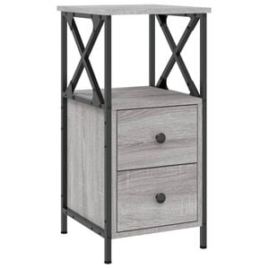 vidaXL Table de chevet sonoma gris 34x35,5x70 cm bois d'ing&eacute;nierie