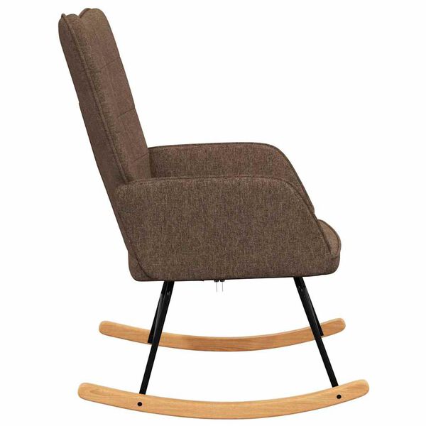 vidaXL Chaise &agrave; bascule Marron Tissu