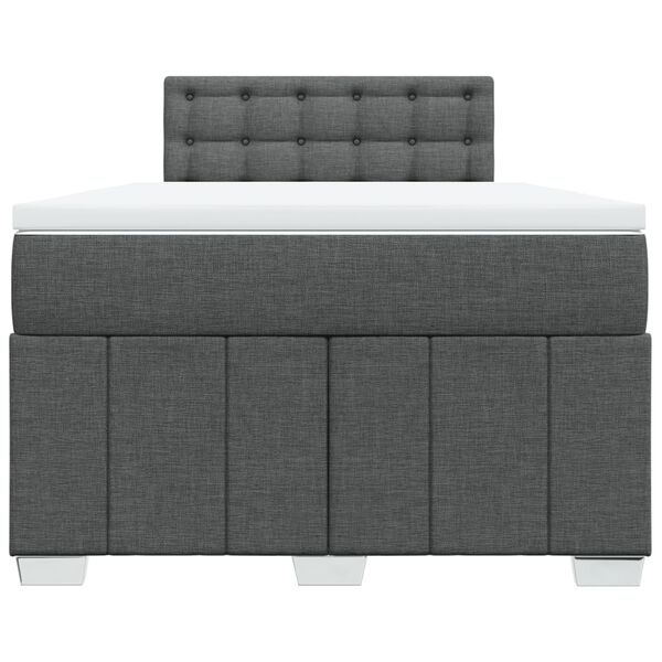 vidaXL Sommier &agrave; lattes de lit avec matelas gris fonc&eacute; 120x190cm tissu