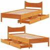 vidaXL Cadre de lit avec tiroirs cire marron 90x200 cm bois pin massif
