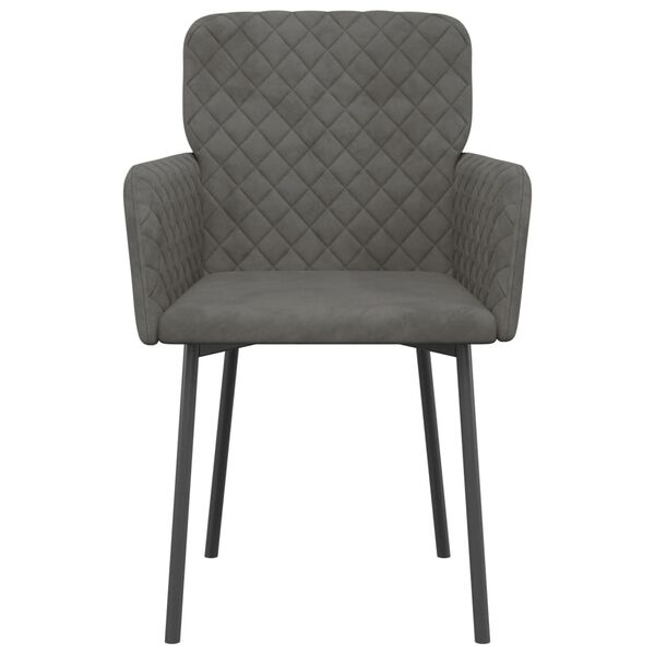 vidaXL Chaises à manger lot de 2 Gris foncé Velours