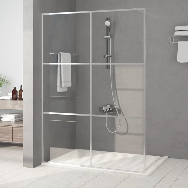 vidaXL Paroi de douche Argent&eacute; 140x195 cm Verre ESG transparent