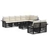 vidaXL Ensemble de canap&eacute; de jardin 9 pc Noir polyrotin