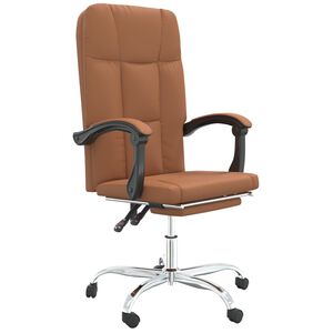 vidaXL Fauteuil inclinable de bureau Marron Similicuir