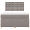 vidaXL Sommier &agrave; lattes de lit avec matelas Taupe 140x200 cm Tissu