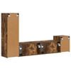 vidaXL Ensemble meuble TV 4 pcs Ch&ecirc;ne fum&eacute; Bois d'ing&eacute;nierie