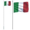vidaXL Drapeau de l'Italie et m&acirc;t 6,08 m Aluminium