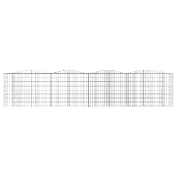 vidaXL Lit sur&eacute;lev&eacute; &agrave; gabions arqu&eacute; 400x50x100 cm Fer galvanis&eacute;