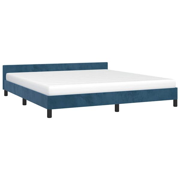 vidaXL Cadre de lit sans matelas bleu fonc&eacute; 160x200 cm velours