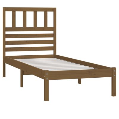 vidaXL Cadre de lit sans matelas marron miel 75x190 cm bois pin massif