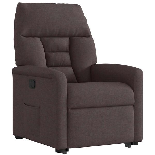 vidaXL Fauteuil inclinable marron fonc&eacute; tissu