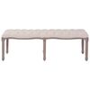 vidaXL Banc tissu bois massif 150x39,8x48 cm blanc crème