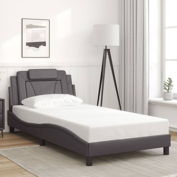 vidaXL Cadre de lit Viana avec LED sans matelas gris 100x200 cm