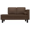 vidaXL Chaise longue avec coussins et traversin marron similicuir