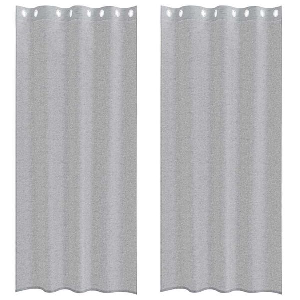 vidaXL Rideau en Voile 2 pcs Gris fonc&eacute; 245 x 140 cm Polyester