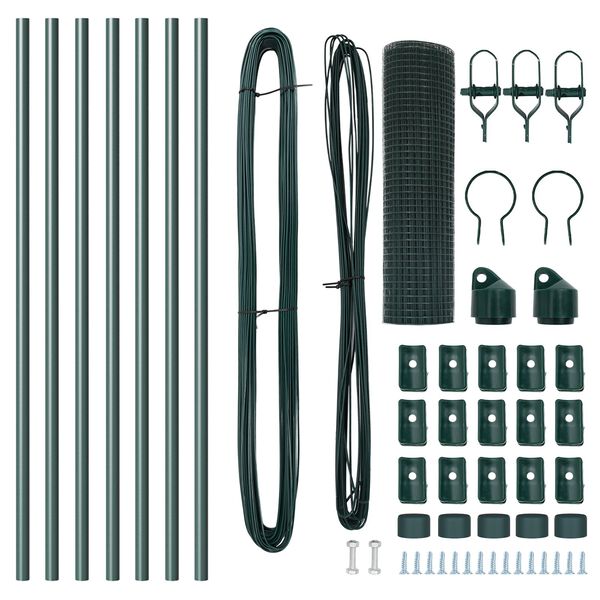 vidaXL Poteau de cl&ocirc;ture. Vert 10 x 0,4 m (maille de 25 x 25 mm)