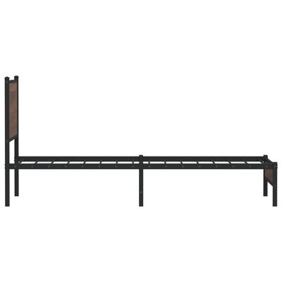 vidaXL Cadre de lit en métal avec tête de lit chêne marron 75x190 cm