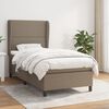 vidaXL Sommier &agrave; lattes de lit avec matelas Taupe 90x200 cm Tissu