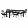 vidaXL Ensemble de salle &agrave; manger pour jardin 7 pc Noir