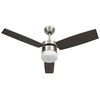 vidaXL Ventilateur de plafond lampe et t&eacute;l&eacute;commande 108cm Marron fonc&eacute;