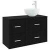 vidaXL Ensemble de mobilier de salle de bain 2 pcs Ch&ecirc;ne noir