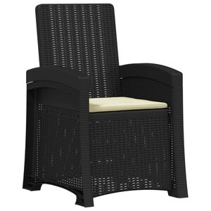vidaXL Chaise de jardin inclinable imitant le rotin PP