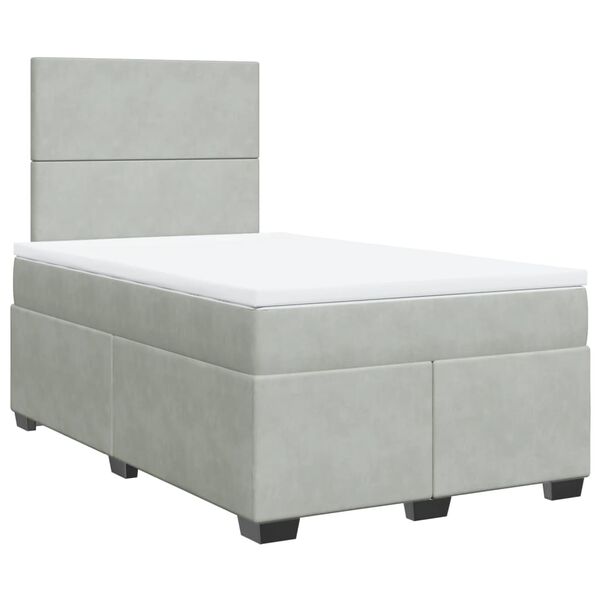 vidaXL Sommier &agrave; lattes de lit et matelas gris clair 120x190cm velours